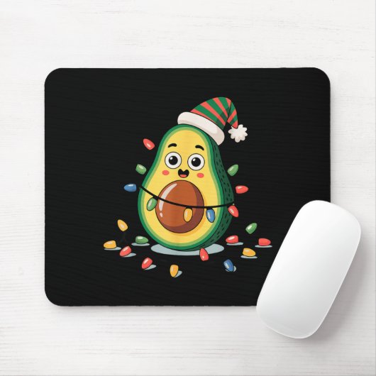 Tapis De Souris Lighting Avocado Ugly Christmas Sweater Guacamole (Avec souris)