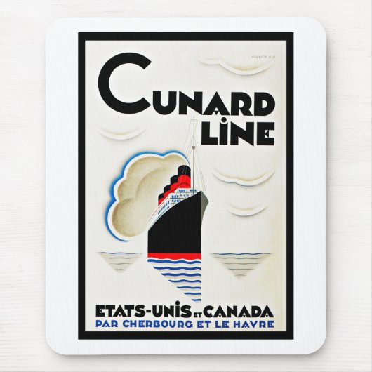 Tapis De Souris Ligne de Cunard d'art déco (Devant)