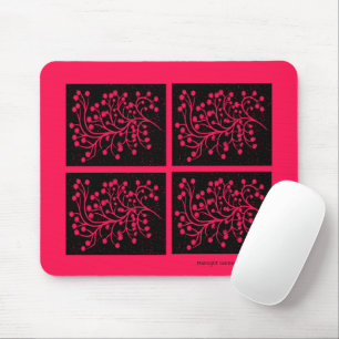 Tapis De Souris Ligne de jardin de minuit Raspberry Bloom