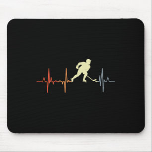 Tapis De Souris Ligne de pouls de hockey en ligne rétro Cardiogram