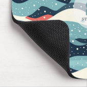 Tapis De Souris Lignes Abstraites avec points de flocon de neige (Coin)