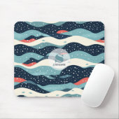 Tapis De Souris Lignes Abstraites avec points de flocon de neige (Avec souris)