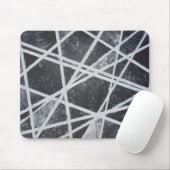 Tapis De Souris Lignes blanches espaces noirs cool abstrait (Avec souris)