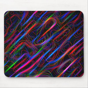 Tapis De Souris Lignes courbes multicolores de Neon très COOL