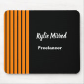 Tapis De Souris Lignes de bandes orange noir (Devant)