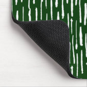 Tapis De Souris Lignes d'encre - Blanc sur Vert foncé (Coin)