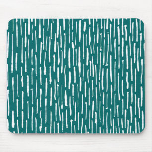 Tapis De Souris Lignes d'encre - Blanc sur Vert mousse