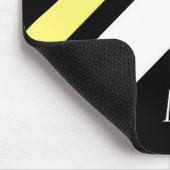 Tapis De Souris Lignes diagonales initiales personnalisées en noir (Coin)