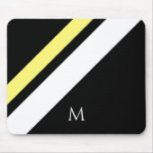 Tapis De Souris Lignes diagonales initiales personnalisées en noir (Devant)