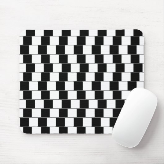 Tapis De Souris Lignes d'illusion optique Carré noir (Avec souris)