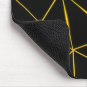 Tapis De Souris Lignes d'or triangles noirs géométriques (Coin)