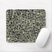 Tapis De Souris Lignes encrées - Crème sur noir (Avec souris)