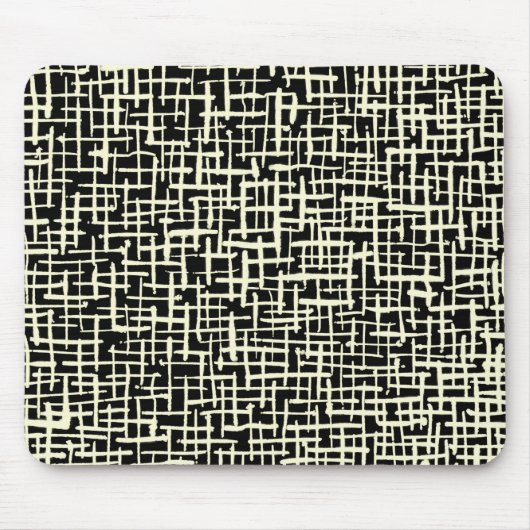 Tapis De Souris Lignes encrées - Crème sur noir (Devant)