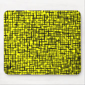 Tapis De Souris Lignes encrées - Noir sur Jaune (Devant)