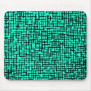 Tapis De Souris Lignes épaisses - Noir sur Turquoise