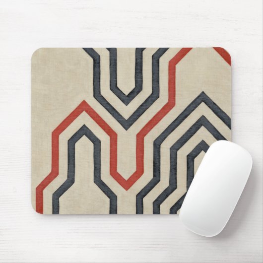 Tapis De Souris Lignes graphiques orange et bleu (Avec souris)