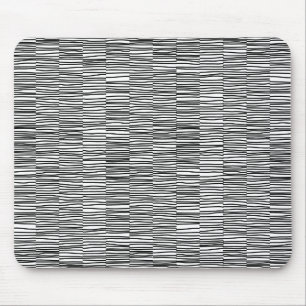 Tapis De Souris Lignes irrégulières - Noir sur Blanc