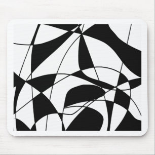 Tapis De Souris Lignes noires et blanches, motif d'impression coul