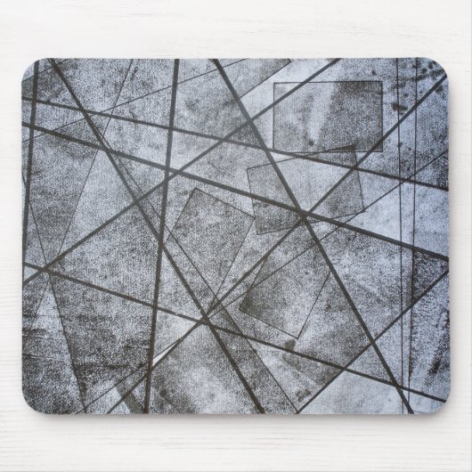 Tapis De Souris Lignes noires rectangles gris blanc abstrait (Devant)