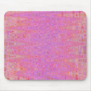 Tapis De Souris Lignes ondulées abstraites rétro rose et orange