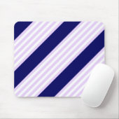 Tapis De Souris Lilac et rayures blanches motif avec bleu marine (Avec souris)