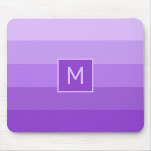 Tapis De Souris Lilac Stripes monogramme personnalisé