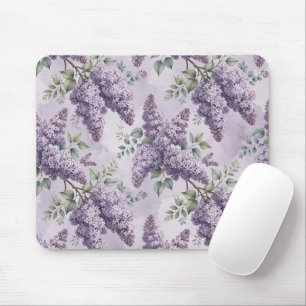 Tapis De Souris Lilas Fleurs de lilas Vert sauge Lavande poussiére