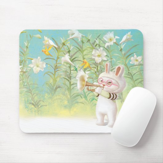 Tapis De Souris Lily florissante (Avec souris)