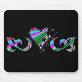 Tapis De Souris Lily Heart et Butterfy - rainbowart