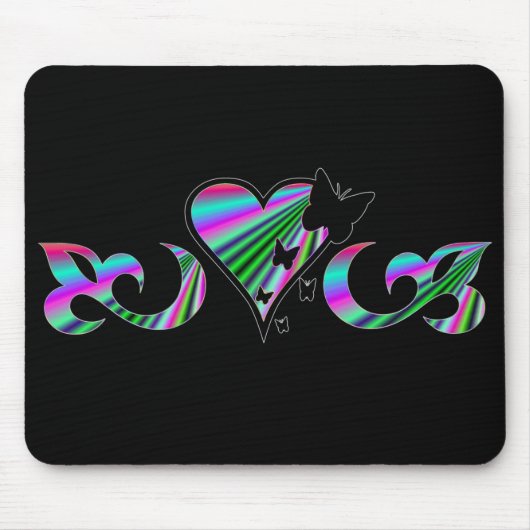 Tapis De Souris Lily Heart et Butterfy - rainbowart (Devant)
