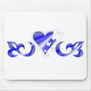 Tapis De Souris Lily Heart et Butterfy - rainbowart