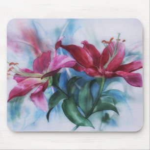 Tapis De Souris Lily Lilies Aquarelle Art