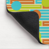 Tapis De Souris Lime Green, Cinnamon Brown, Rectangles Turquoise (Coin)