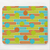 Tapis De Souris Lime Green, Cinnamon Brown, Rectangles Turquoise (Devant)