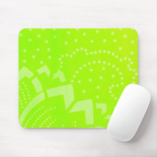 Tapis De Souris Lime Green geomentric dot stripe graphic pattern (Avec souris)