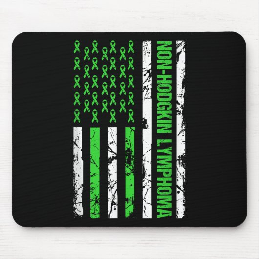 Tapis De Souris Lime vert non Hodgkin Lymphoma drapeau (Devant)