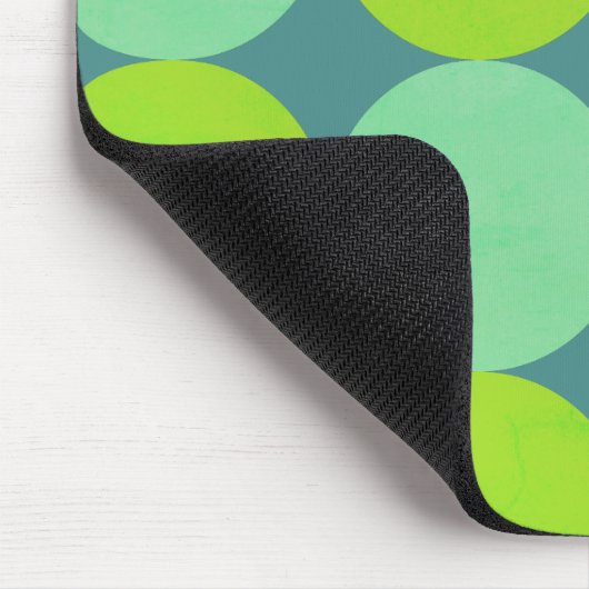 Tapis De Souris Lime Vert Turquoise Turquoise & Rust Cercles Monog (Coin)