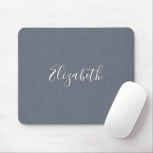 Tapis De Souris Lin personnalisé moderne élégant bleu gris