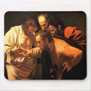 Tapis De Souris L'Incrédulité De Saint Thomas Par Caravaggio