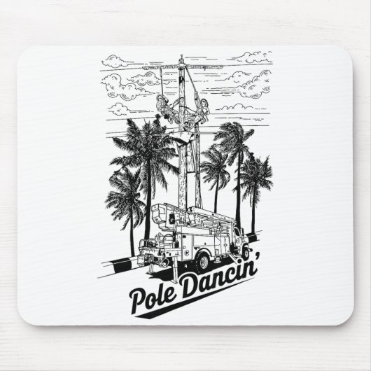 Tapis De Souris Lineman Le Dancin' Electrician Gift For Men Husban (Devant)