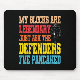 Tapis De Souris Lineman Legendake Blocks Funny Football Pl