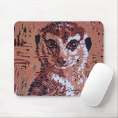 Tapis De Souris Linocut de fleur - Mousepad (Avec souris)