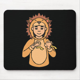 Tapis De Souris Lion ASL Gesture mains sourdes perte d'audition se