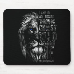 Tapis De Souris Lion chrétien Je peux faire toutes choses par le C