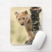 Tapis De Souris Lion Cub Climbing Tree Cute Photo (Avec souris)