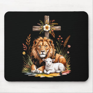Tapis De Souris Lion de Juda Agneau Dieu Foi Chrétienne Design