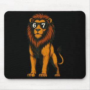 Tapis De Souris Lion Drôle Sungles 67 Six Sept Mème