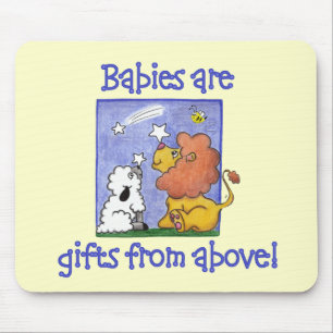 Tapis De Souris Lion et agneau attrapent des étoiles tombantes