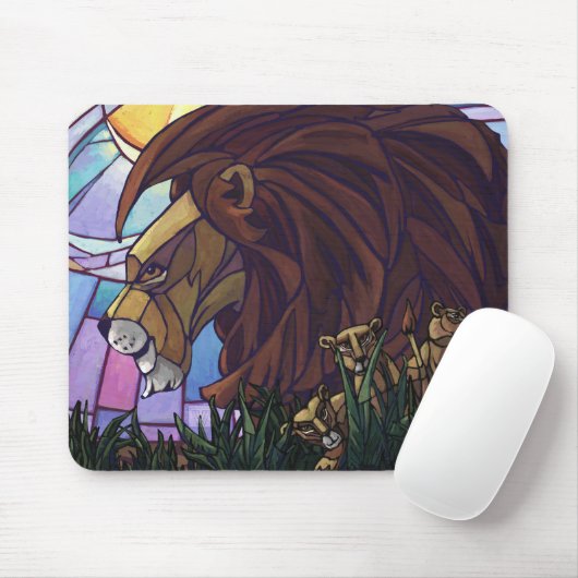 Tapis De Souris Lion et petits (Avec souris)