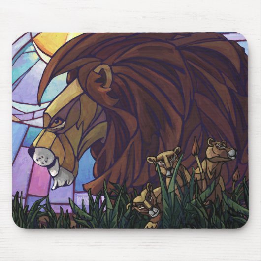 Tapis De Souris Lion et petits (Devant)